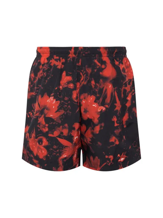 Alexander McQueen   Wax floral print nylon swim shorts 