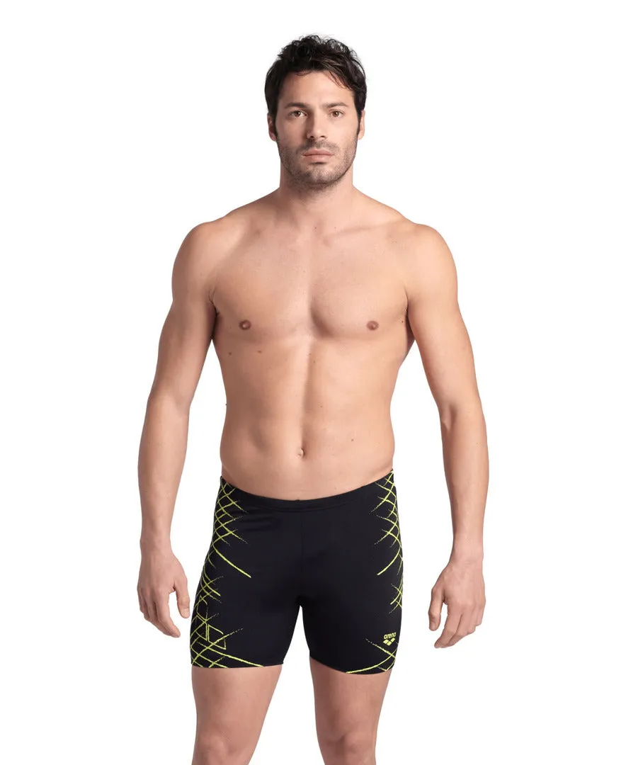 arena Men's Straight Lines Swim Mid Jammer