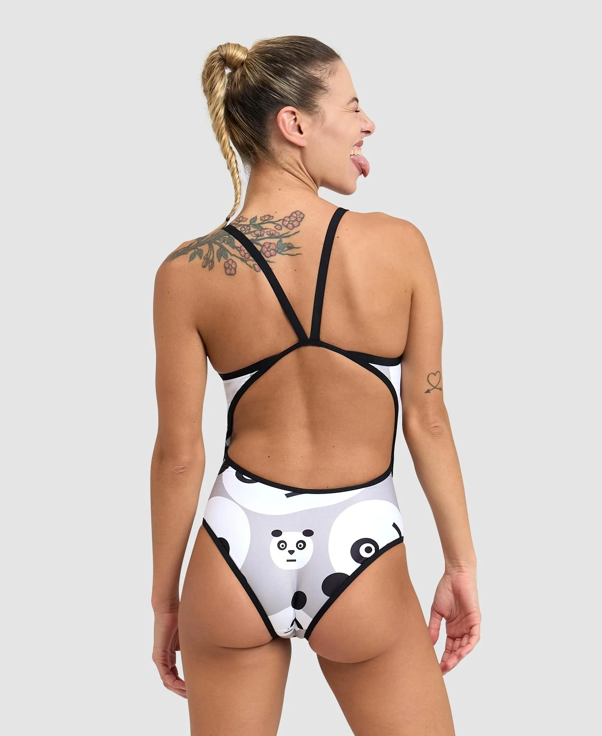 arena Women's Crazy Panda Superfly Back One Piece Swimsuit