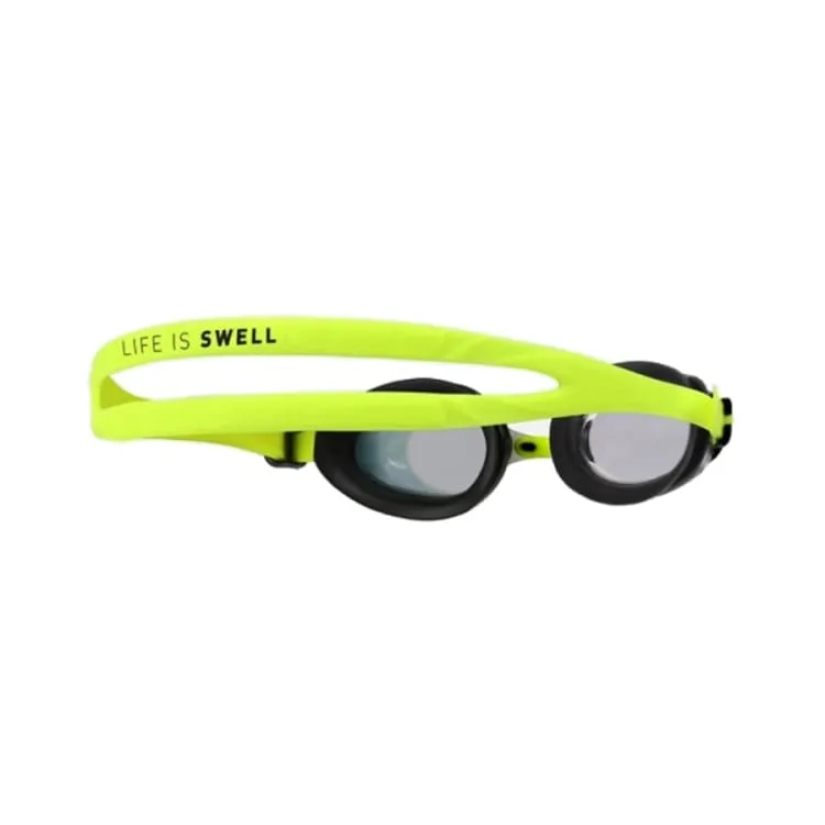 Barrel Training Mirror Swim Goggles-AQUA/YELLOW