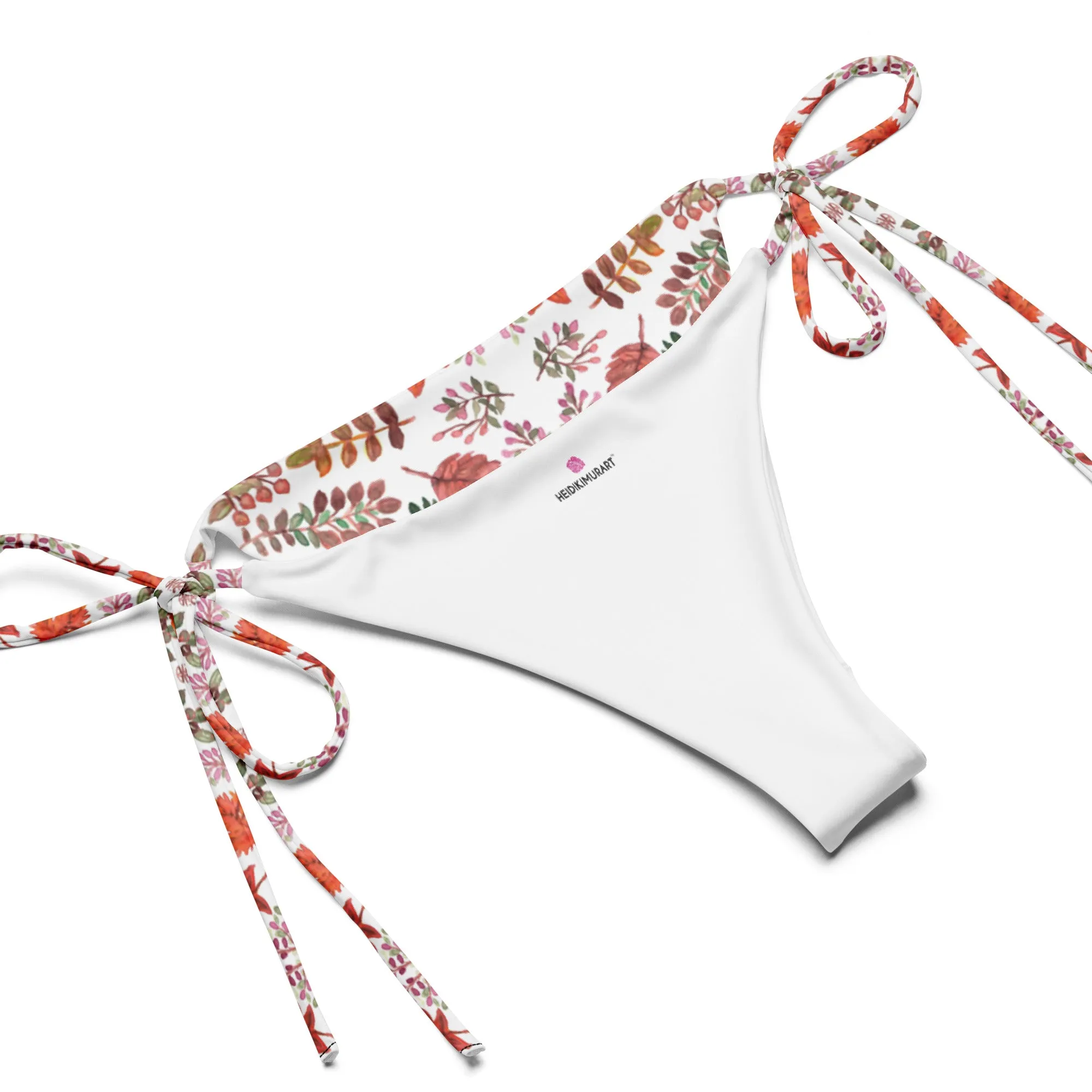 Best Fall Leaves Print Bikini, 2 pc Recycled String Bikini Set For Women - Made in USA/EU/MX  (US Size: 2XL-6XL)