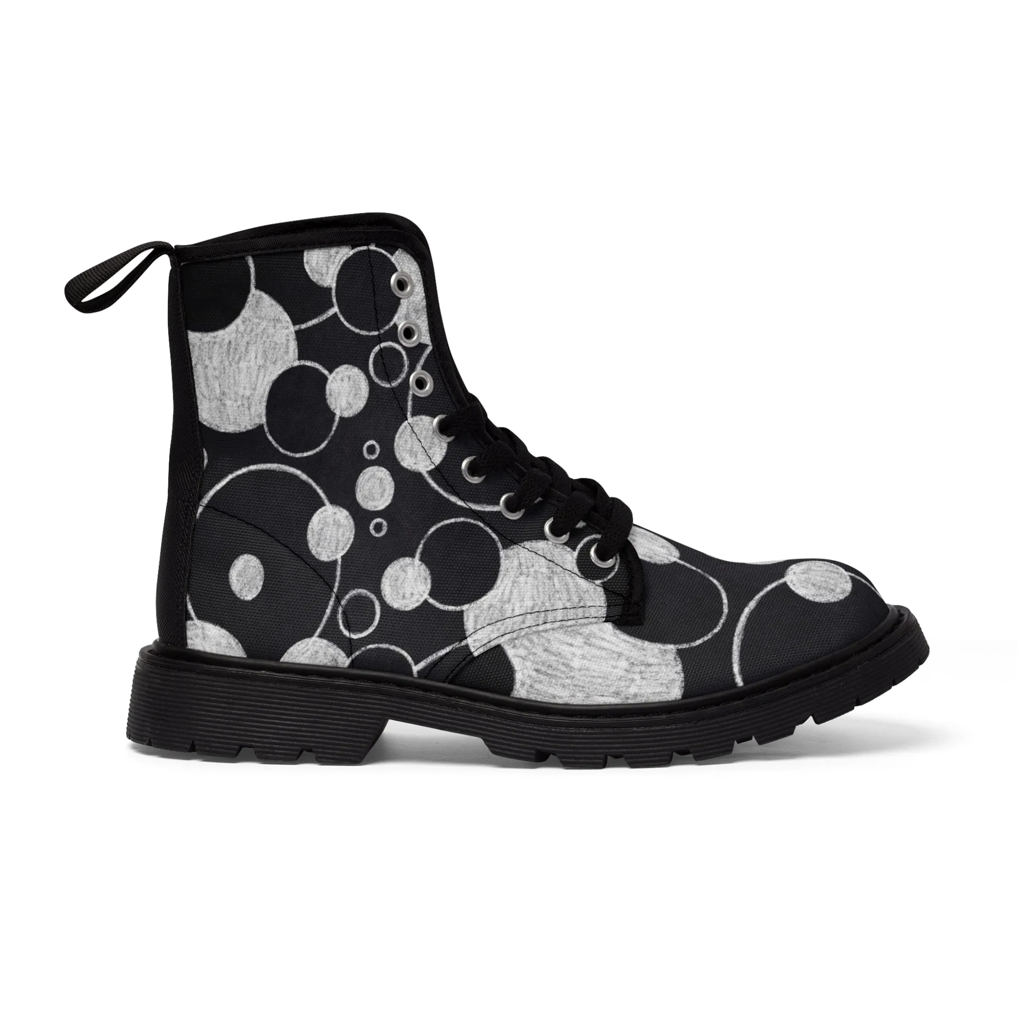 Black Dots - Inovax Woman's Canvas Boots