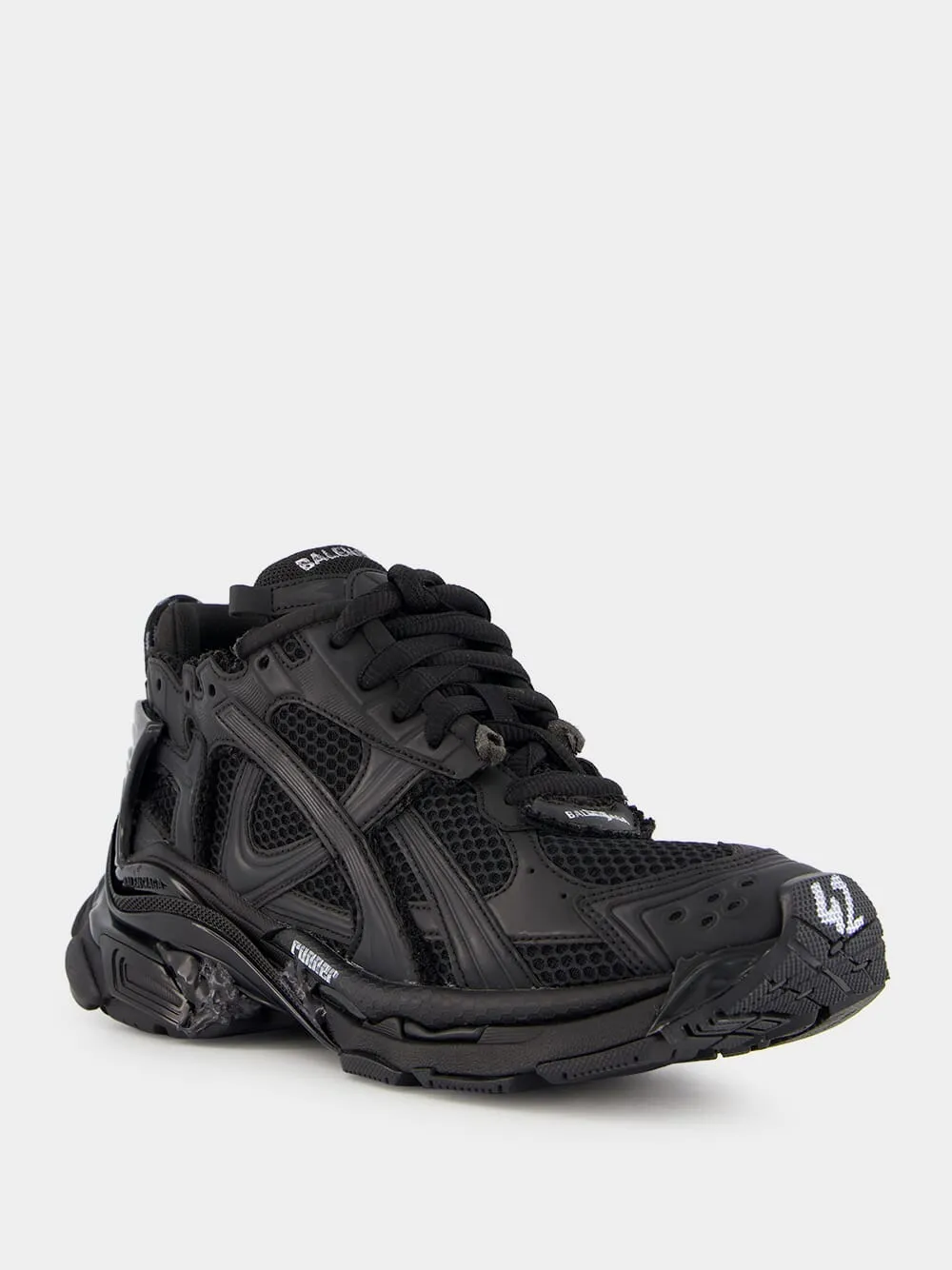 Black Runner Lace-Up Sneakers