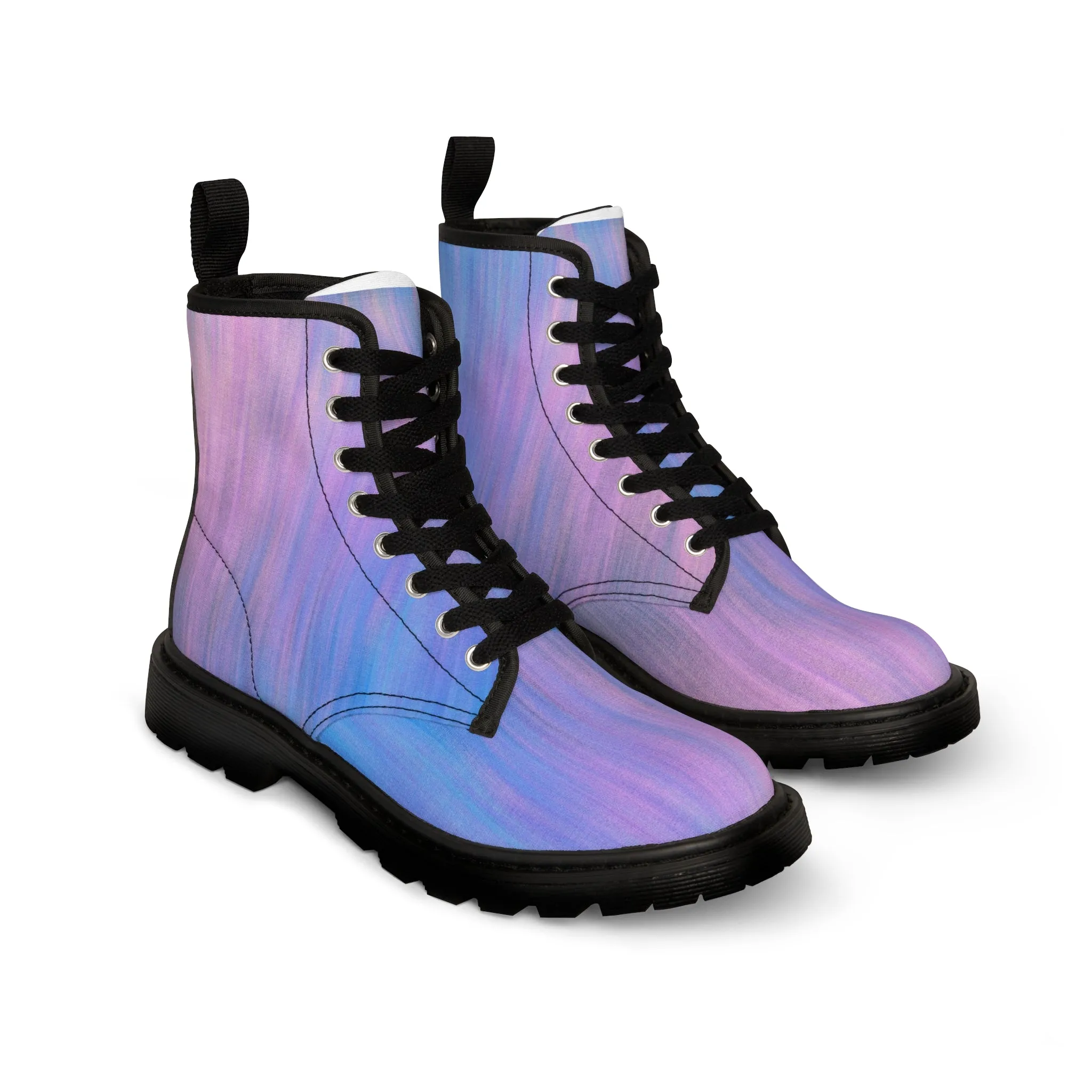 Blue & Purple Metalic - Inovax Woman's Canvas Boots