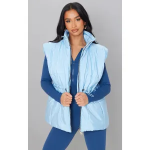 Blue Pocket Front Toggle Waist Jacket