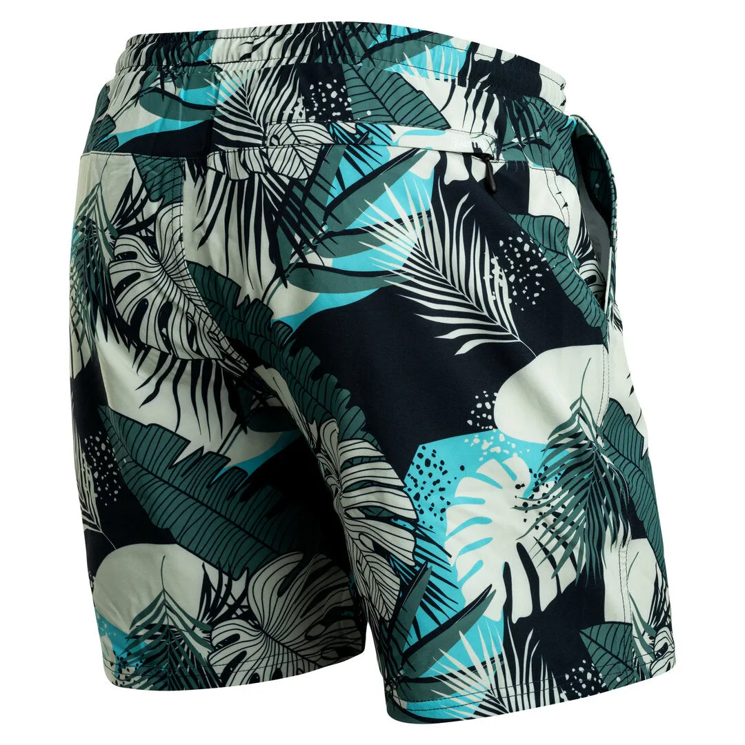 BN3TH Men's Agua Volley Swim Short 7" Fronds Dark Navy