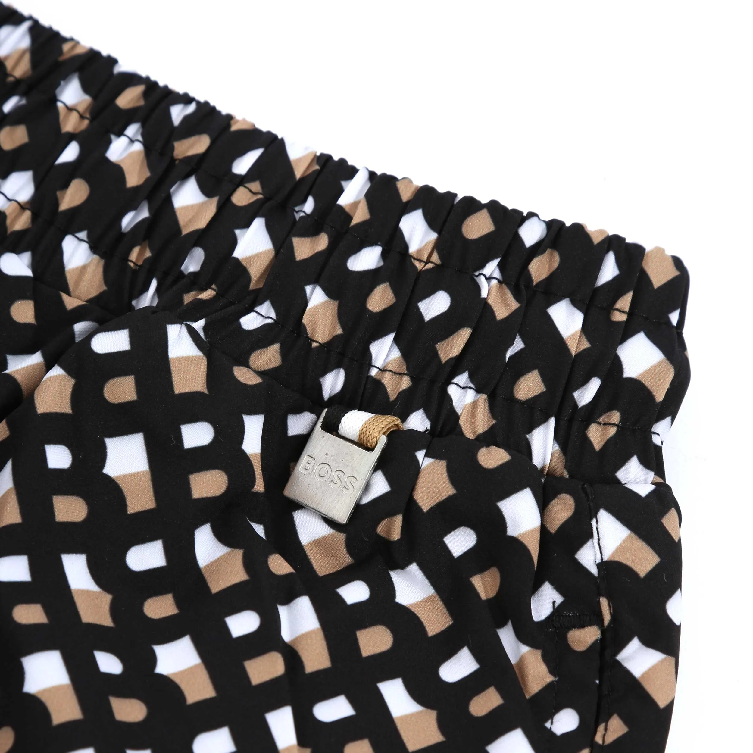 BOSS Manu Swim Short in Black Monogram