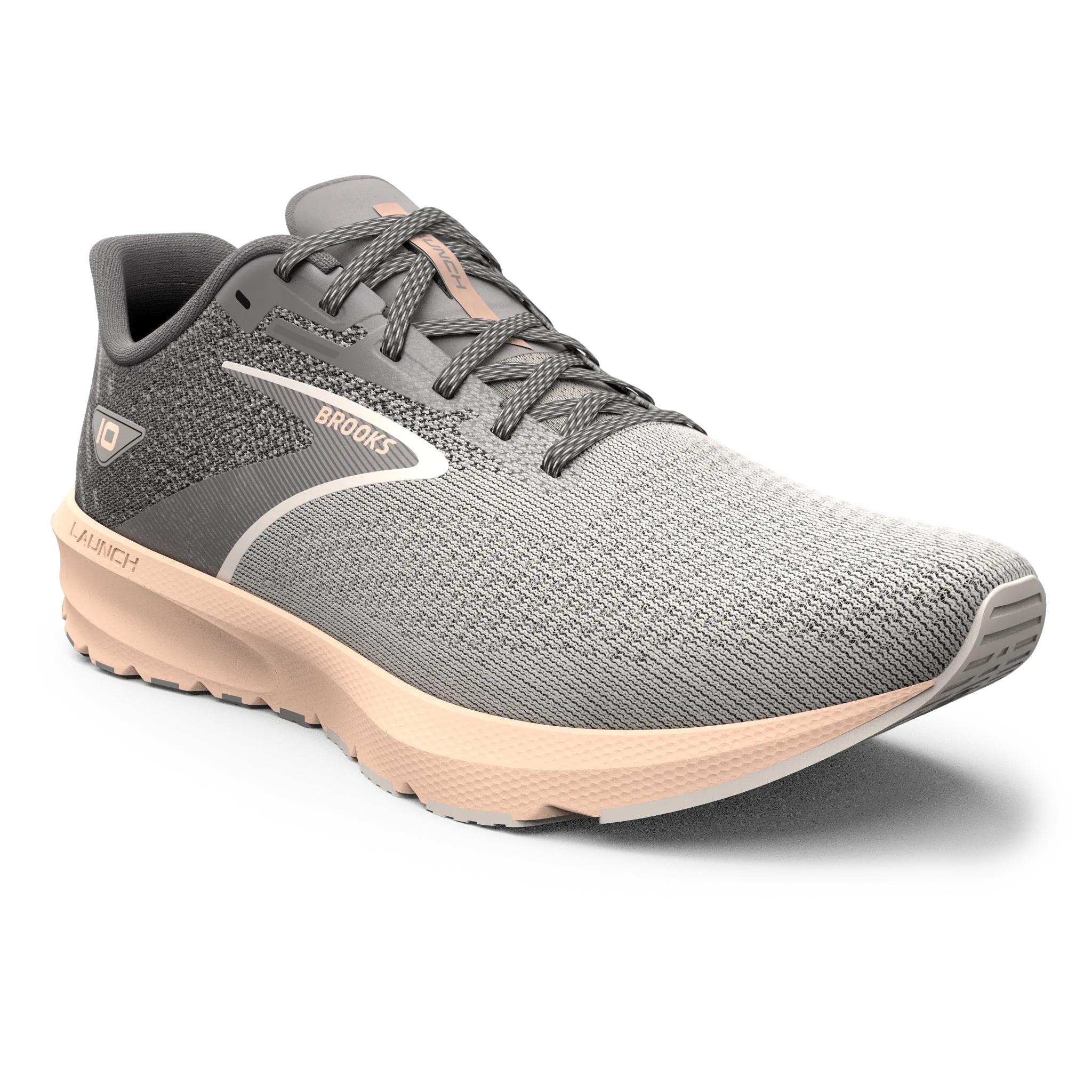 Brooks | Launch 10 | Women's | Grey/Crystal Grey/Pale Peach