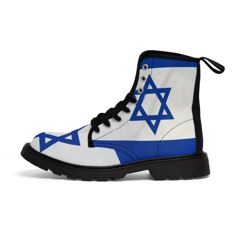 Canvas Boots AL BLUE DESIGNED ART ISREAL