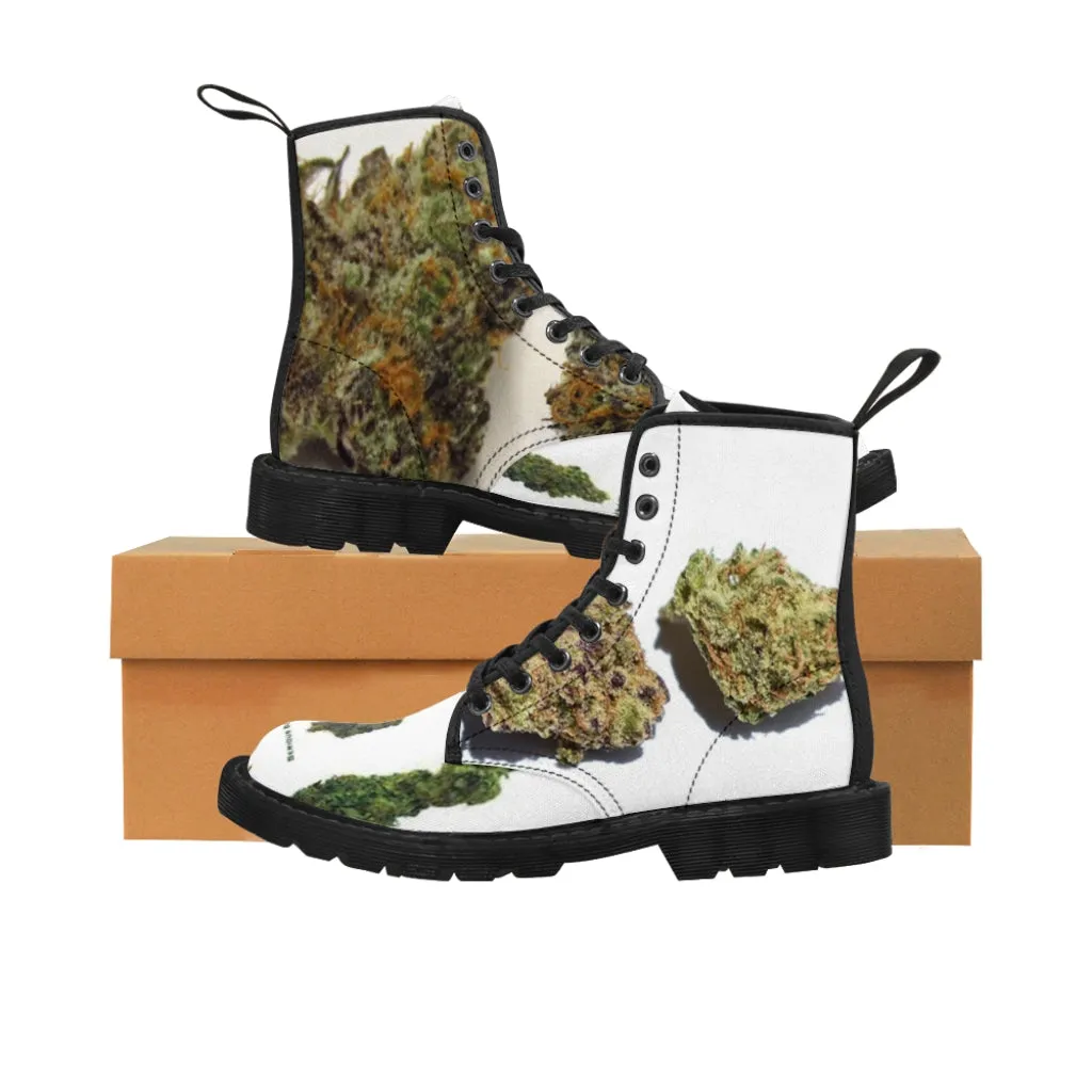 Canvas Boots AL BLUE DESIGNED ART WEED STRAINS