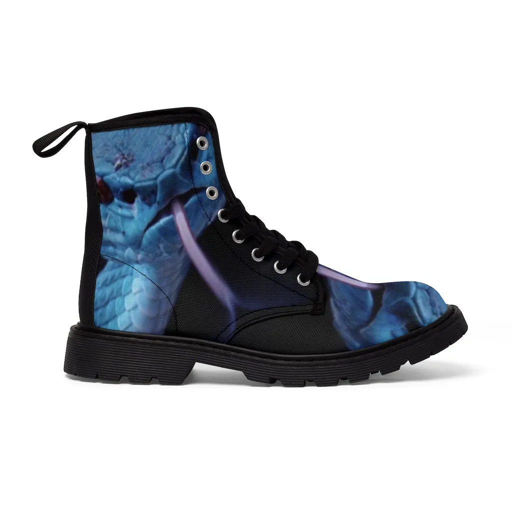 Canvas Boots AL BLUE DESIGNED Blue Snake