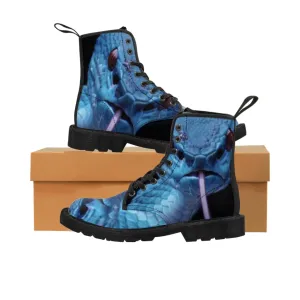 Canvas Boots AL BLUE DESIGNED Blue Snake