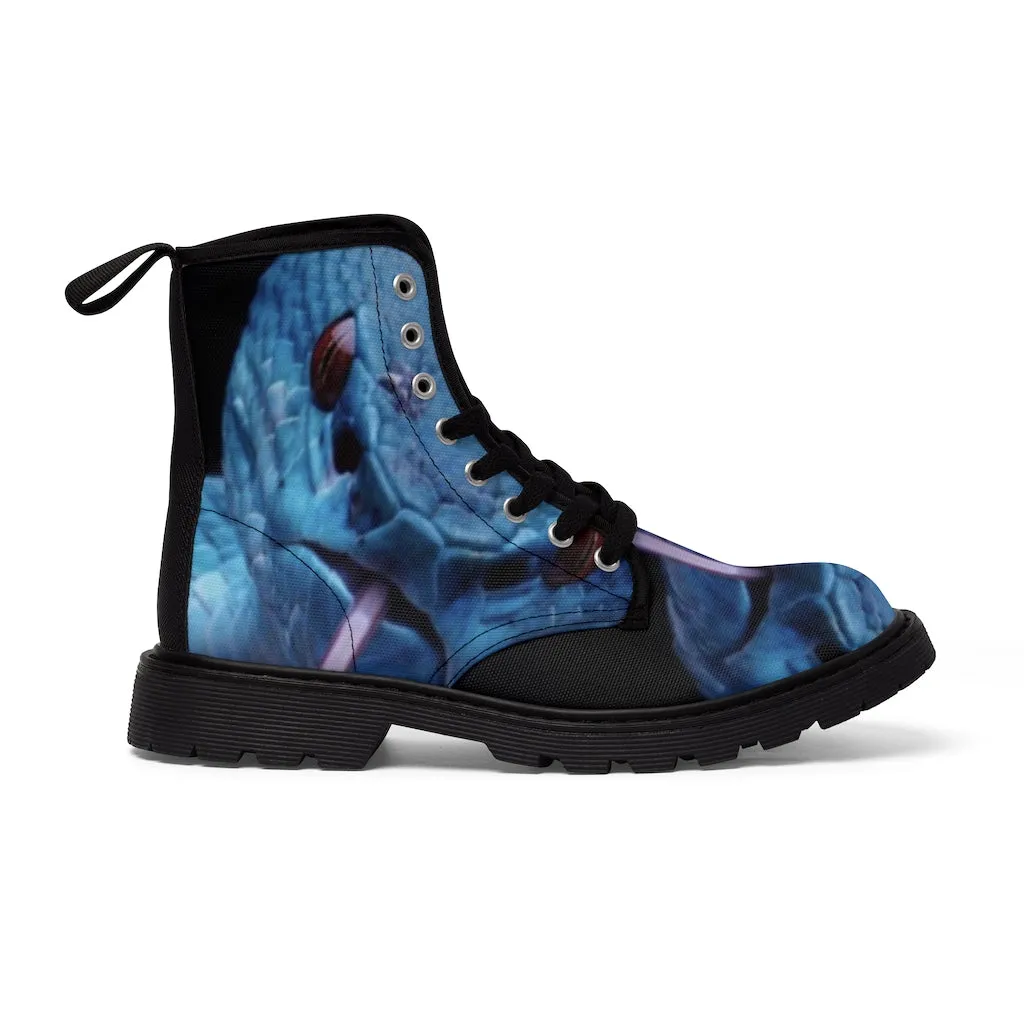 Canvas Boots AL BLUE DESIGNED Blue Snake