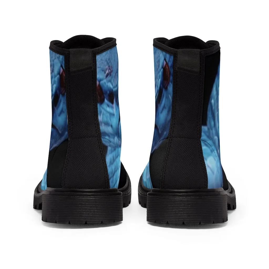 Canvas Boots AL BLUE DESIGNED Blue Snake