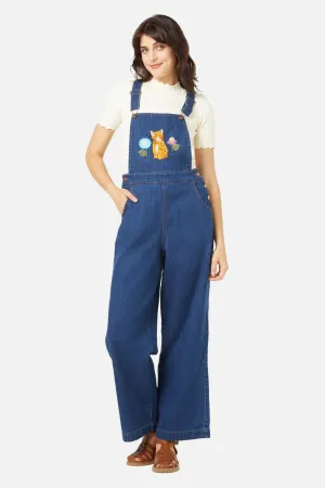 Cat Embroidered Overall