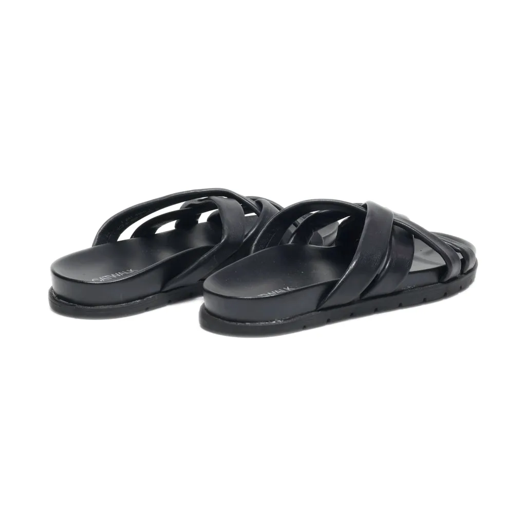 Catwalk Flip Flops Leather Black Colour For Women