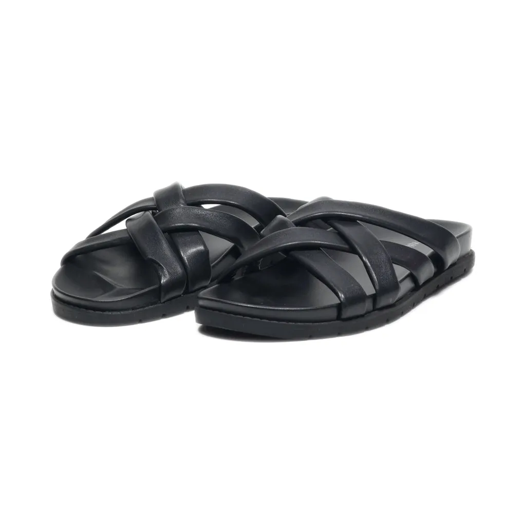 Catwalk Flip Flops Leather Black Colour For Women