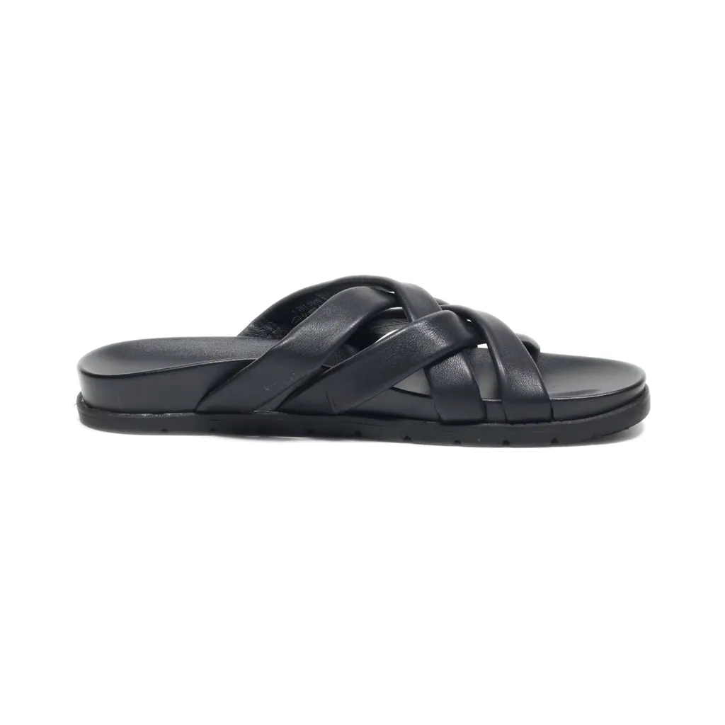 Catwalk Flip Flops Leather Black Colour For Women