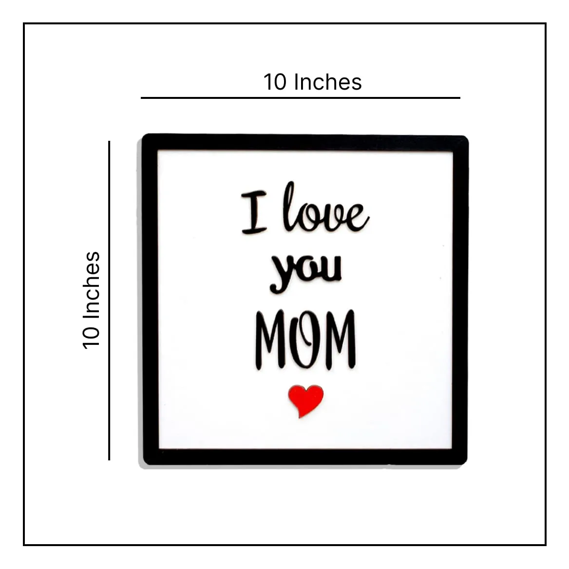 Chalk My Theme I love You Mom Quote 3D Laser Cut Letters Wooden Frame Wall Art For Home Decor | Gift For Mom| Ideal For Birthday, Anniversary, Women's Day, Mother's Day