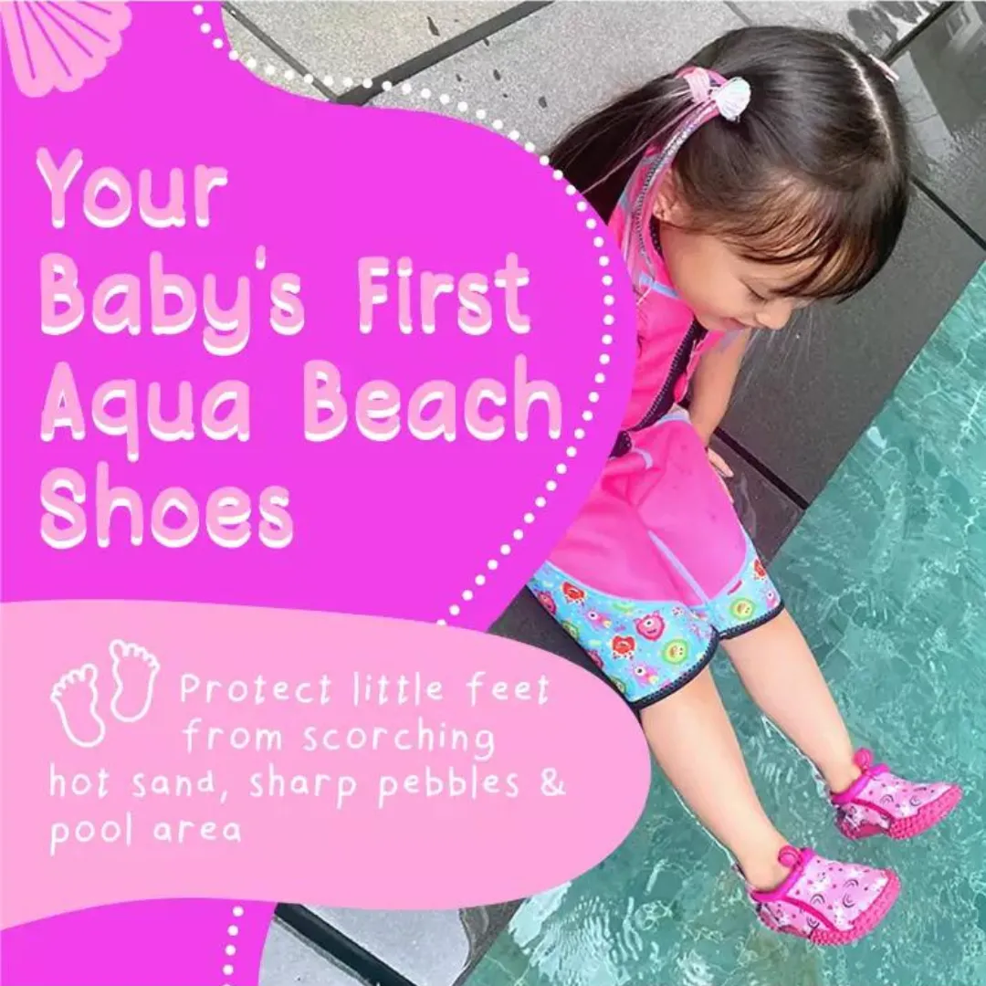 Cheekaaboo Toddler's Aqua Beach Shoes - Pink Unicorn