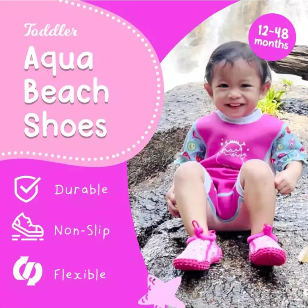 Cheekaaboo Toddler's Aqua Beach Shoes - Pink Unicorn