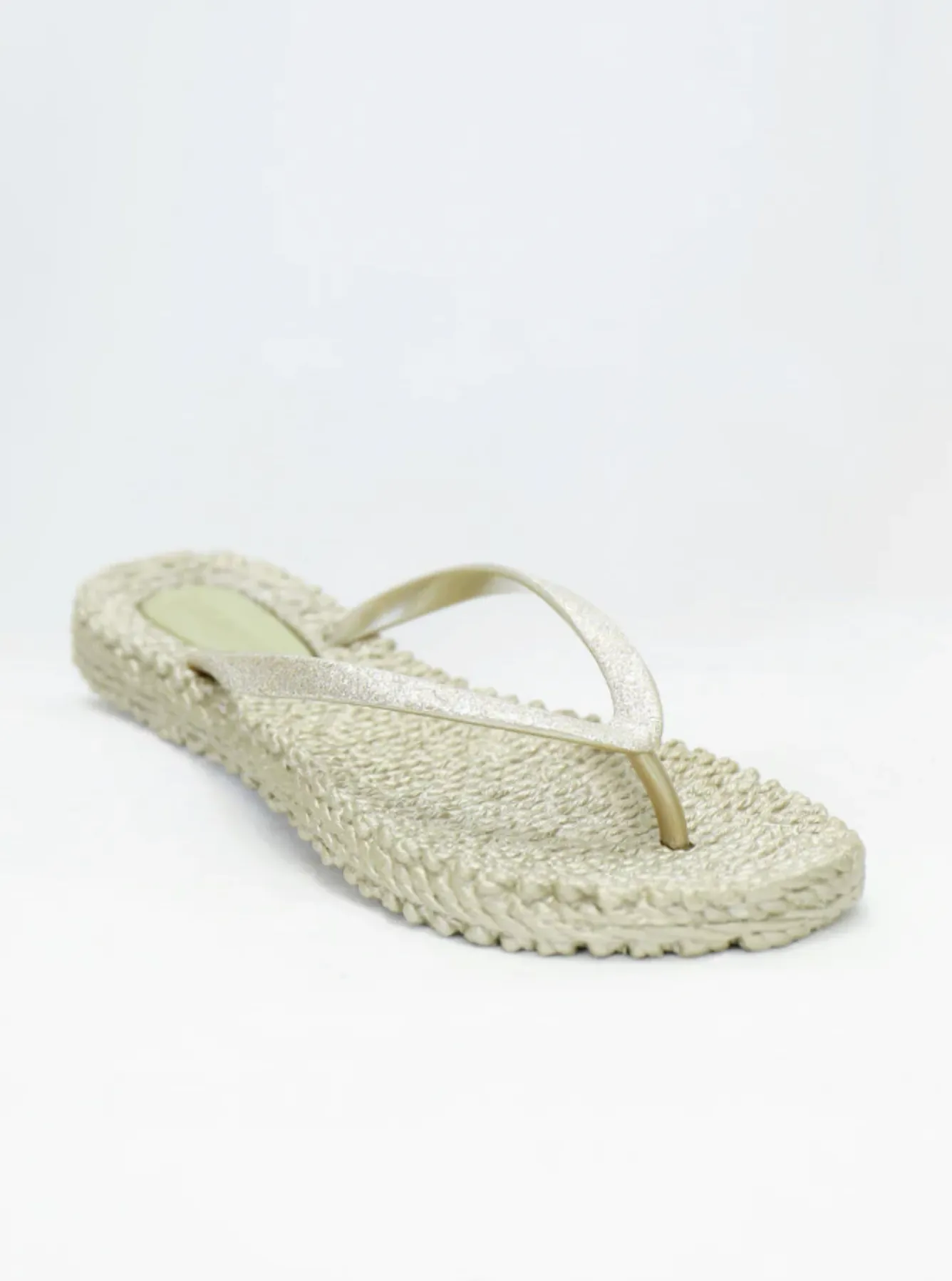 Cheerful Sparkle Flip Flops, Platinum