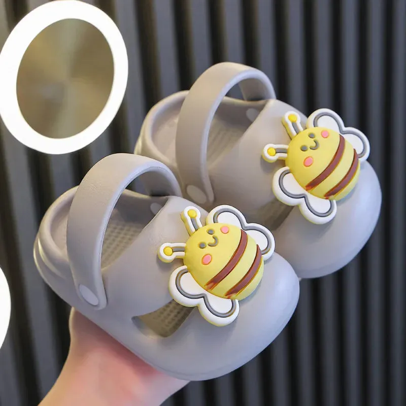 Children's Slippers Girls Shoes Boys Cartoon EVA Sole New Cute Big Bee Home Soft Soles Summer Indoor Kids Shoes Boy Slippers