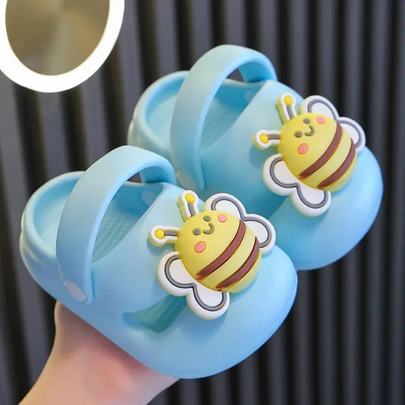 Children's Slippers Girls Shoes Boys Cartoon EVA Sole New Cute Big Bee Home Soft Soles Summer Indoor Kids Shoes Boy Slippers