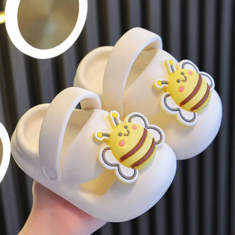 Children's Slippers Girls Shoes Boys Cartoon EVA Sole New Cute Big Bee Home Soft Soles Summer Indoor Kids Shoes Boy Slippers