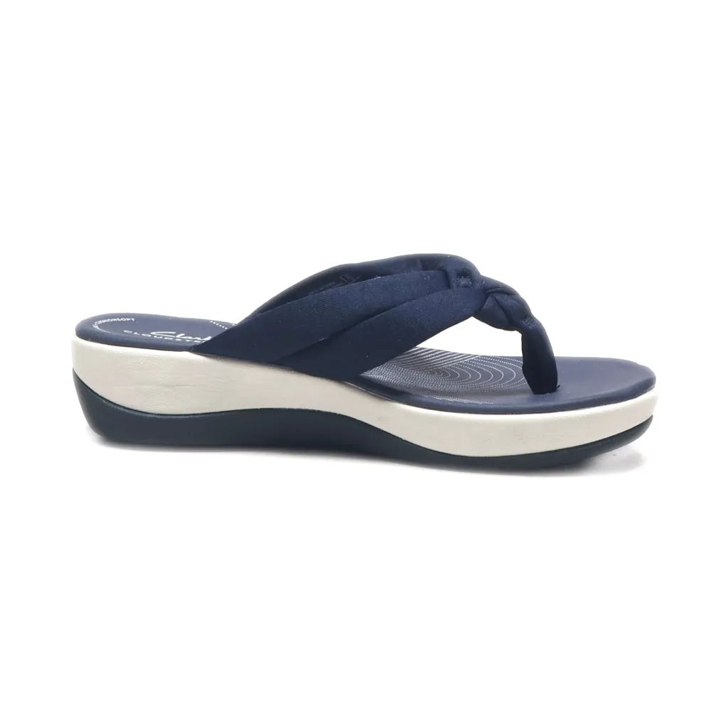 Clarks Flip Flops Fabric Blue Colour For Women