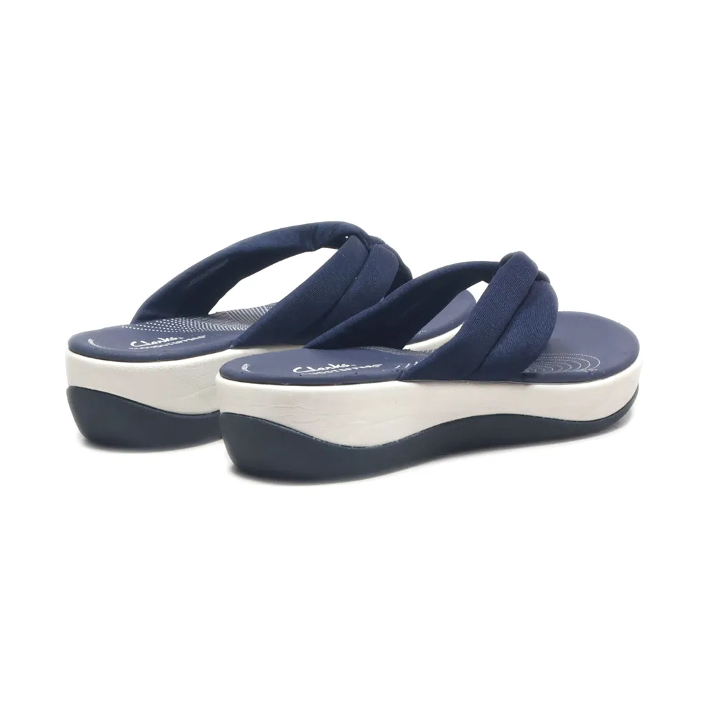 Clarks Flip Flops Fabric Blue Colour For Women