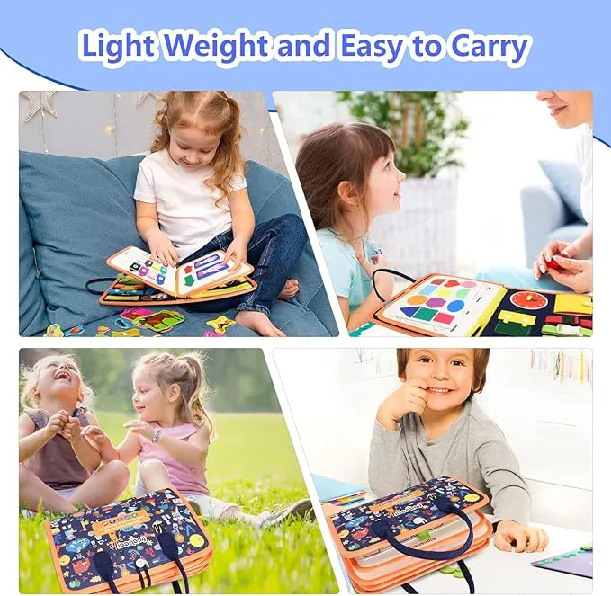 Colorful Montessori Sensory Busy Board Toy for Toddlers 1-4 Years