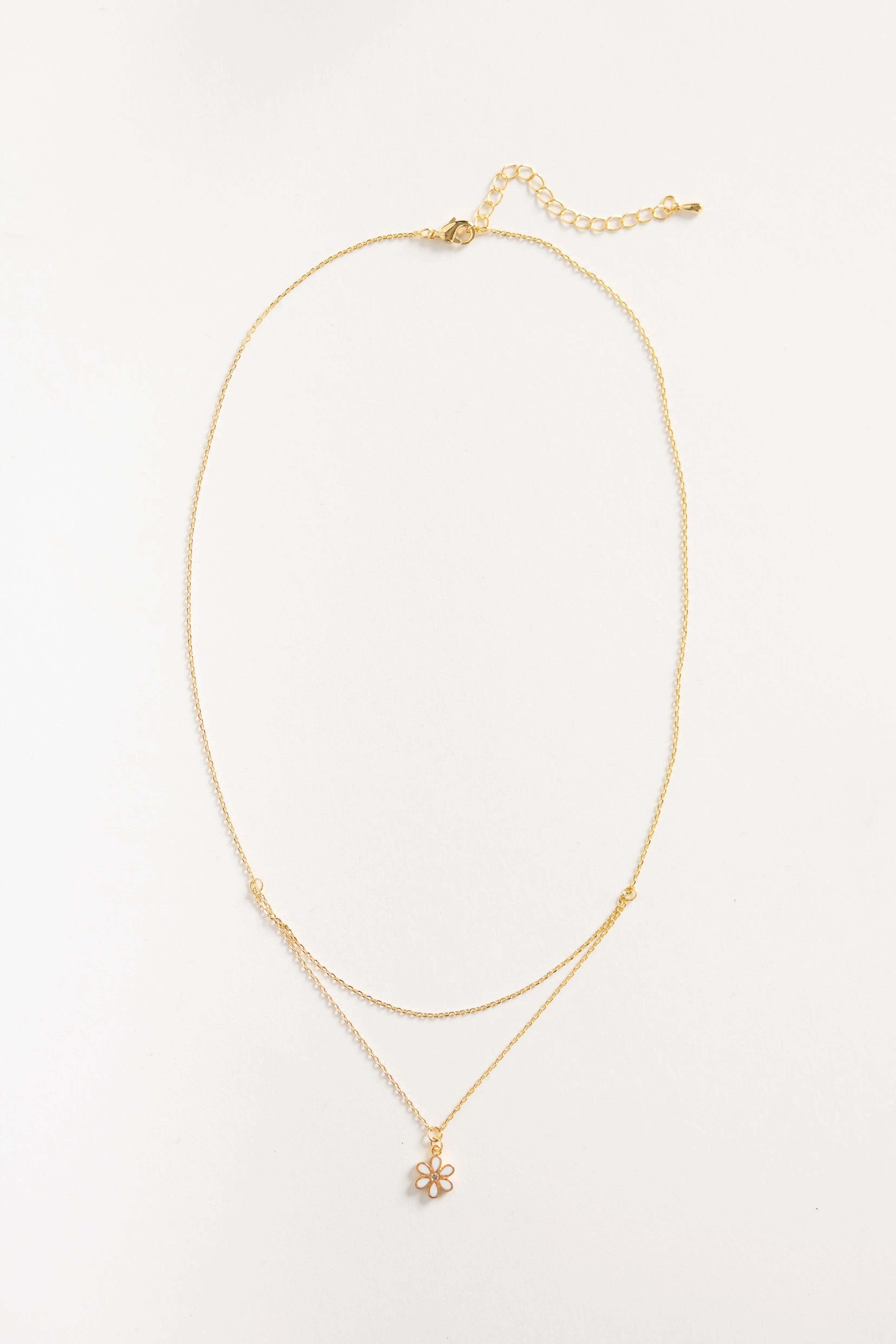 Cove Daisy Double Chain Necklace