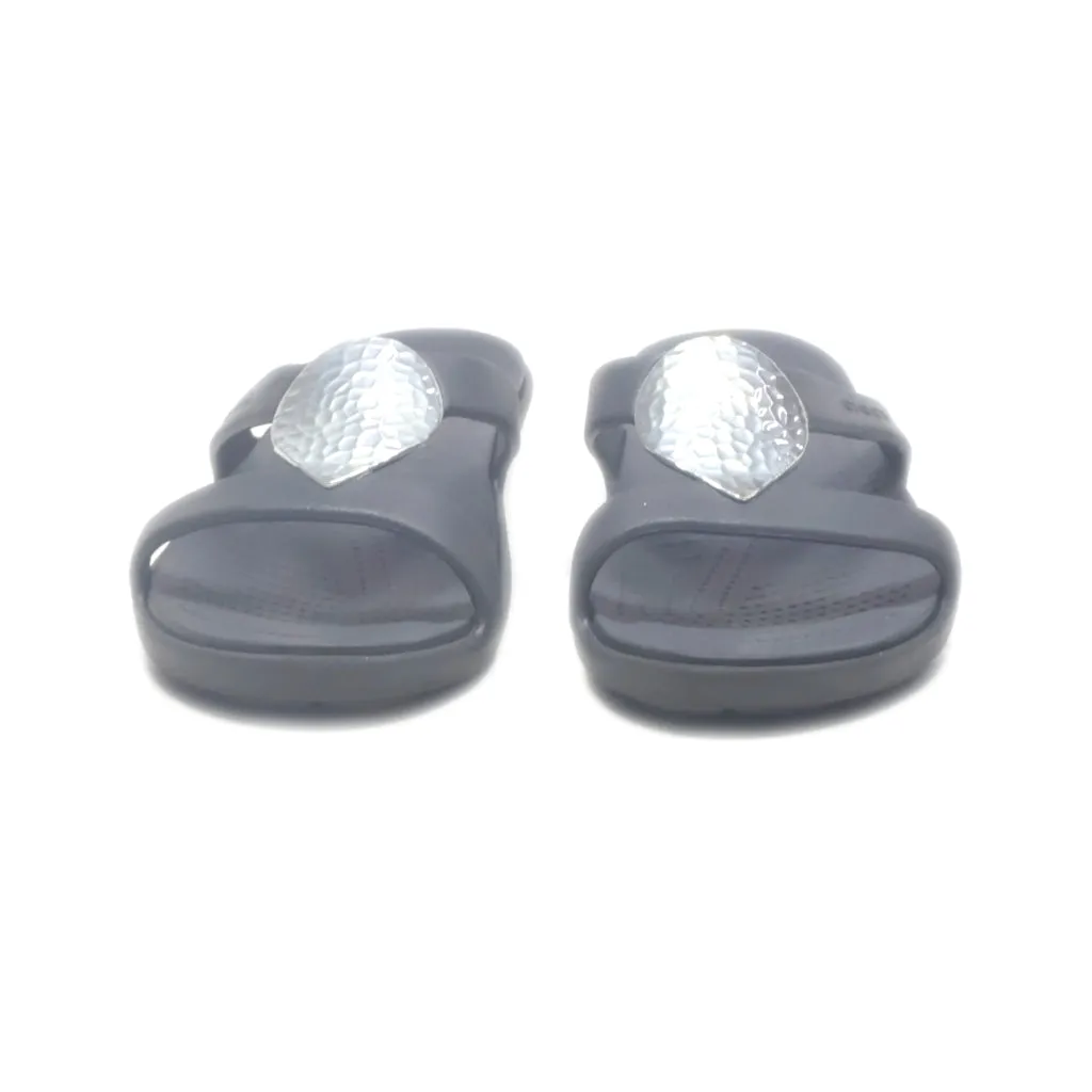 Crocs Sanrah Flat Sandals Rubber Black Colour For Women