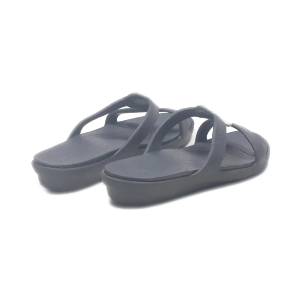 Crocs Sanrah Flat Sandals Rubber Black Colour For Women