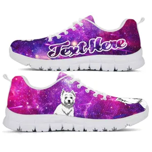 Custom Name West Highland Terrier Sneaker, Galaxy Westie Dog Lovers Sneakers Running Shoes Gift Men Women, Best Running Shoes