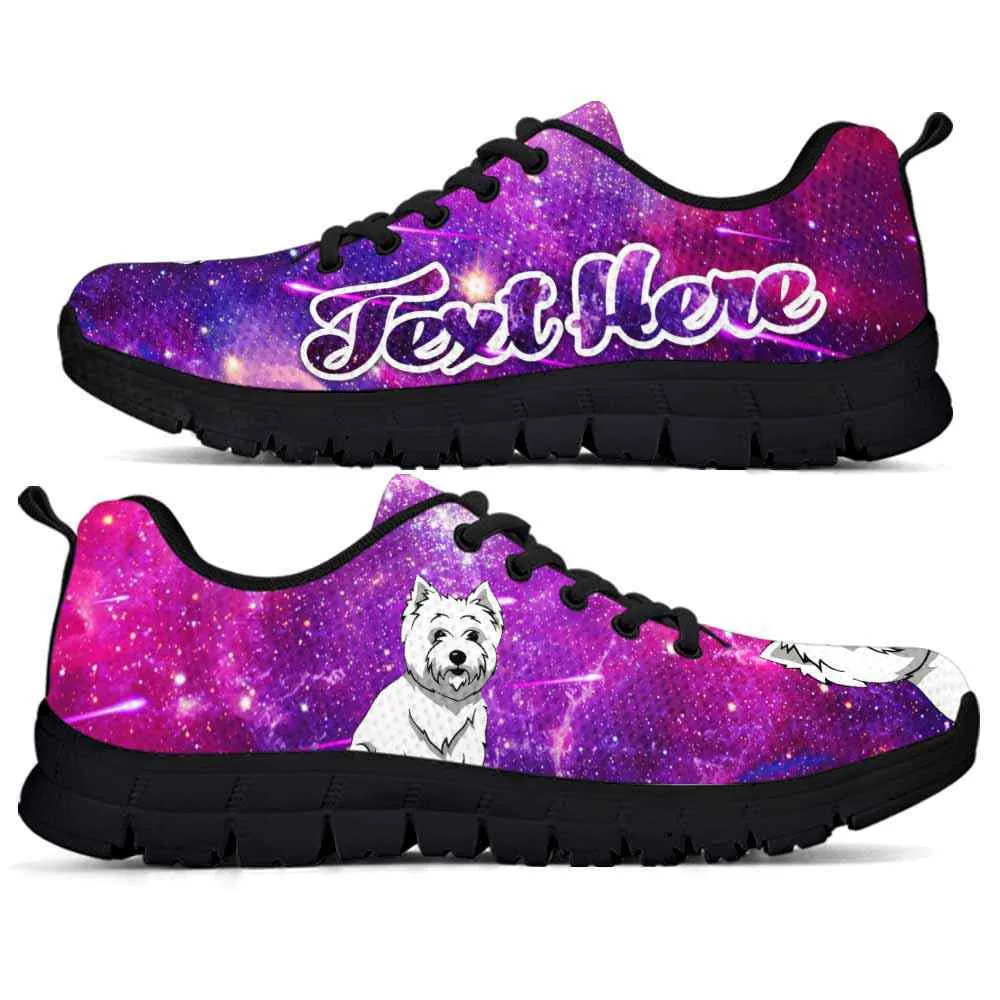 Custom Name West Highland Terrier Sneaker, Galaxy Westie Dog Lovers Sneakers Running Shoes Gift Men Women, Best Running Shoes