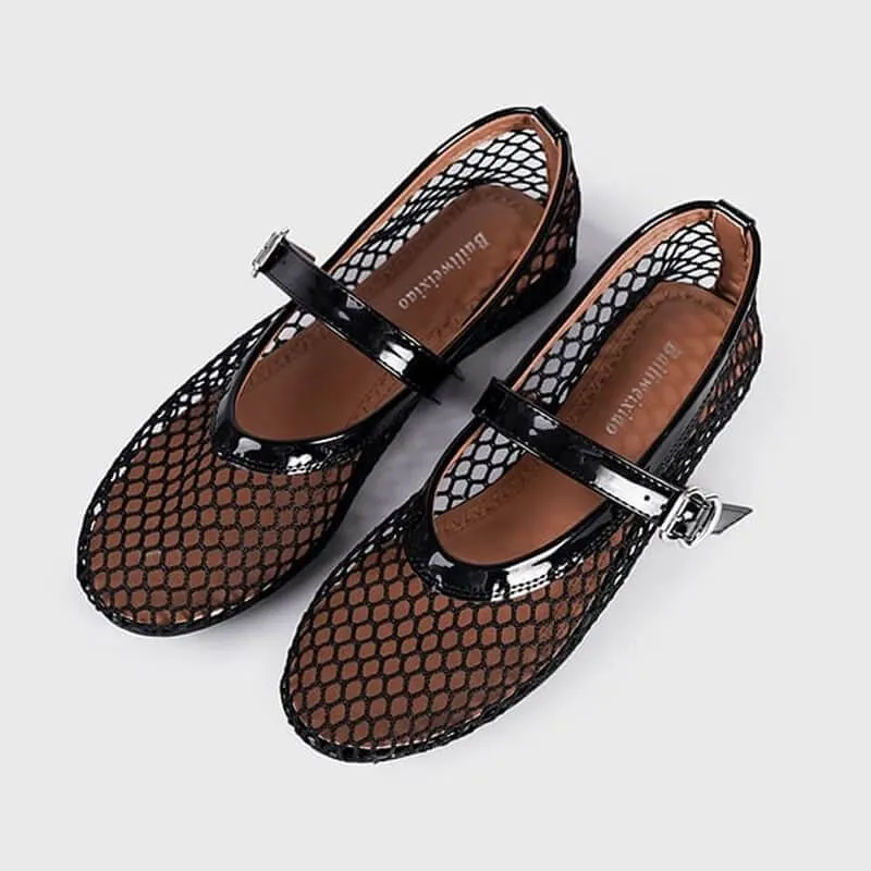 Dbeck® Breezy: Hollow Mesh Flat Mary Jane Flats for Women