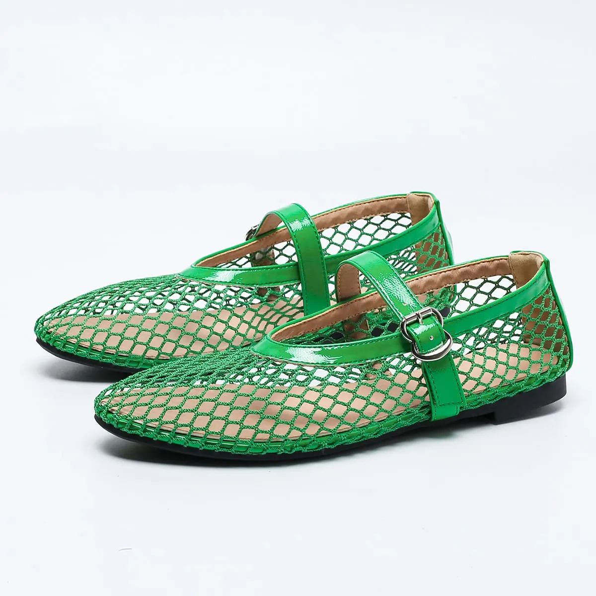 Dbeck® Breezy: Hollow Mesh Flat Mary Jane Flats for Women