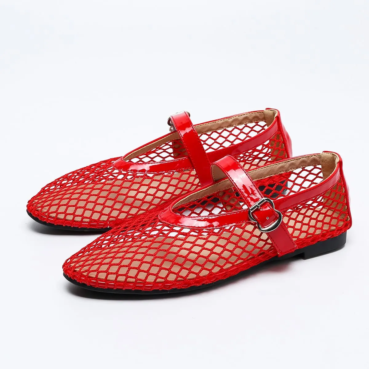 Dbeck® Breezy: Hollow Mesh Flat Mary Jane Flats for Women