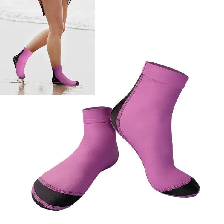 DIVE & SAIL 1.5mm Neoprene   Nylon Snorkeling Socks Diving Socks Anti-slip Anti-scratch Beach Socks, Size:L (39-42)(Women Purple)