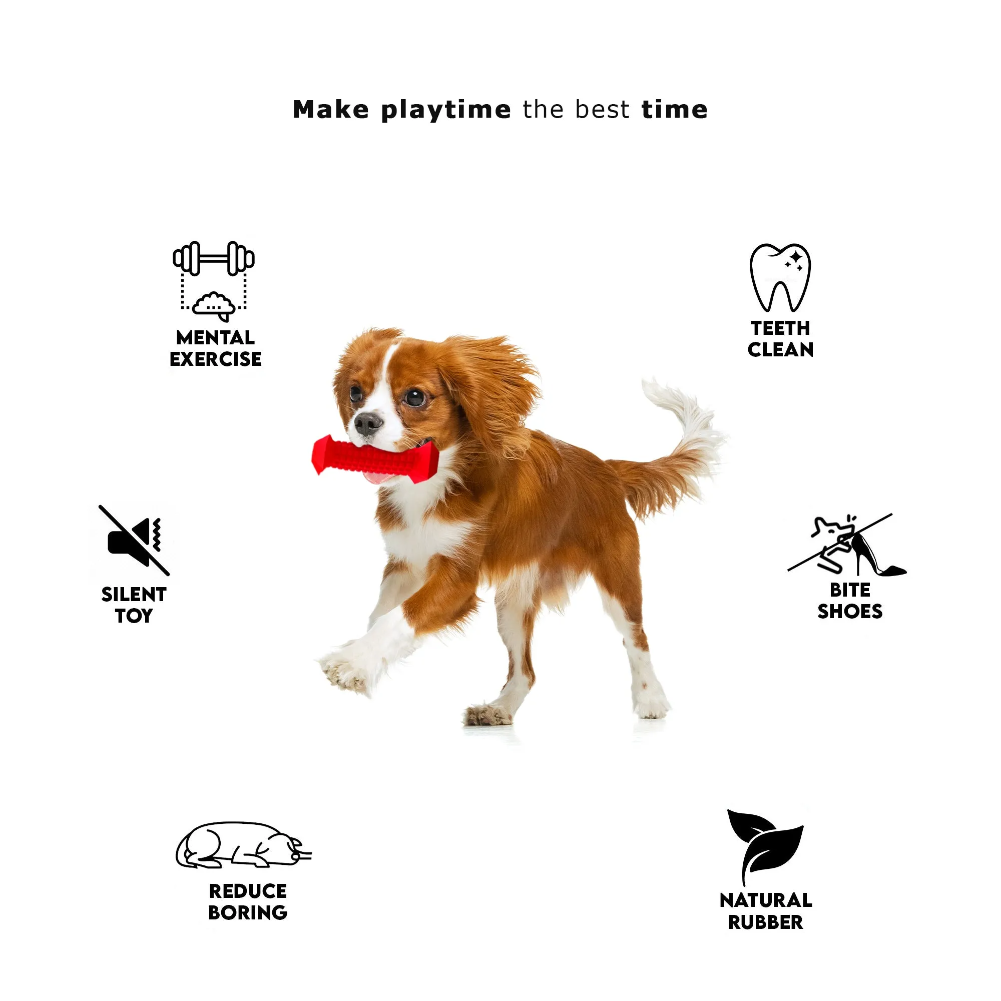 Dog Chew Toys for Aggressive Chewers – Tough Chew Toys for Dogs with Treat Dispenser – Chew Bones for Small, Medium Dogs