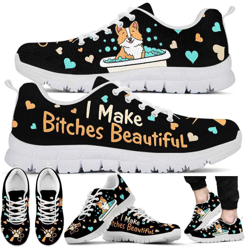 Dog Groomer Sneaker, Dog Groomer I Make Bitches Beautiful Bath Black Sneakers Shoes, Best Running Shoes, Unique Gifts For Dog Lovers