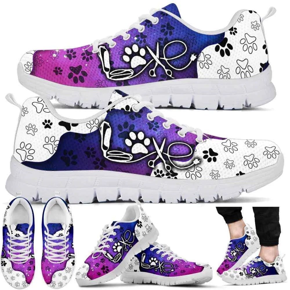 Dog Groomer Sneaker, Dog Groomer Love Paw Pattern Sneakers Shoes, Best Running Shoes, Unique Gifts For Dog Lovers