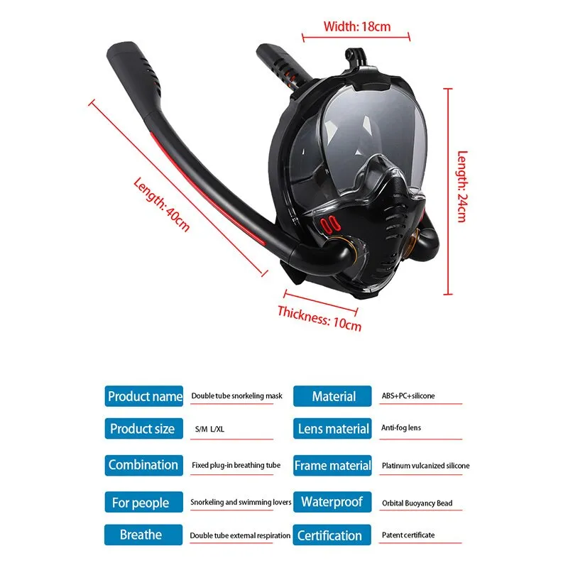 Double respirator Snorkeling Diving Mask