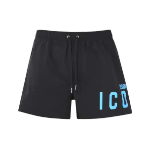 Dsquared2 Icon Logo Swim Short in Black & Blue