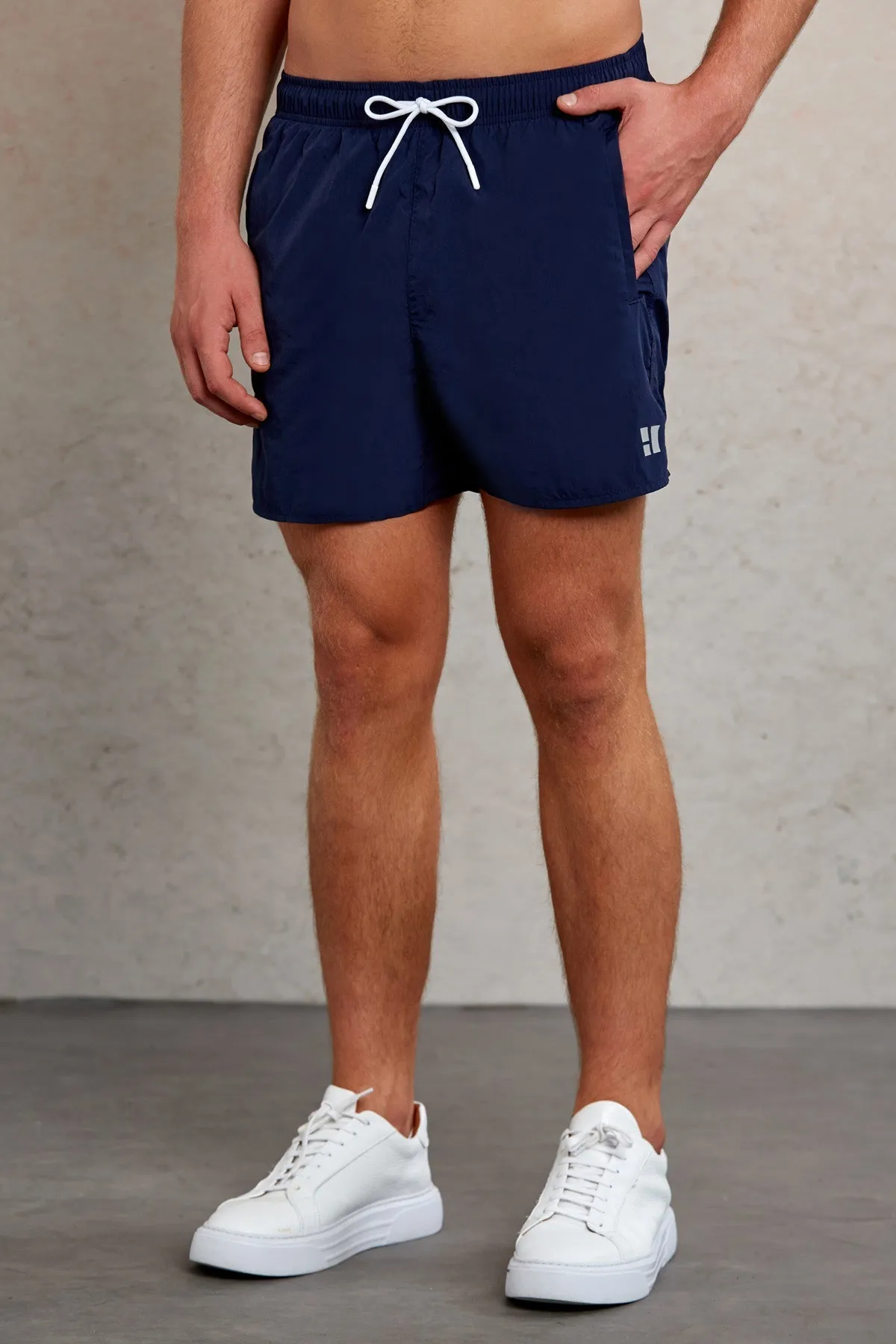 Dynamic Fit Side Pocket Quick Dry Navy Swim Trunks