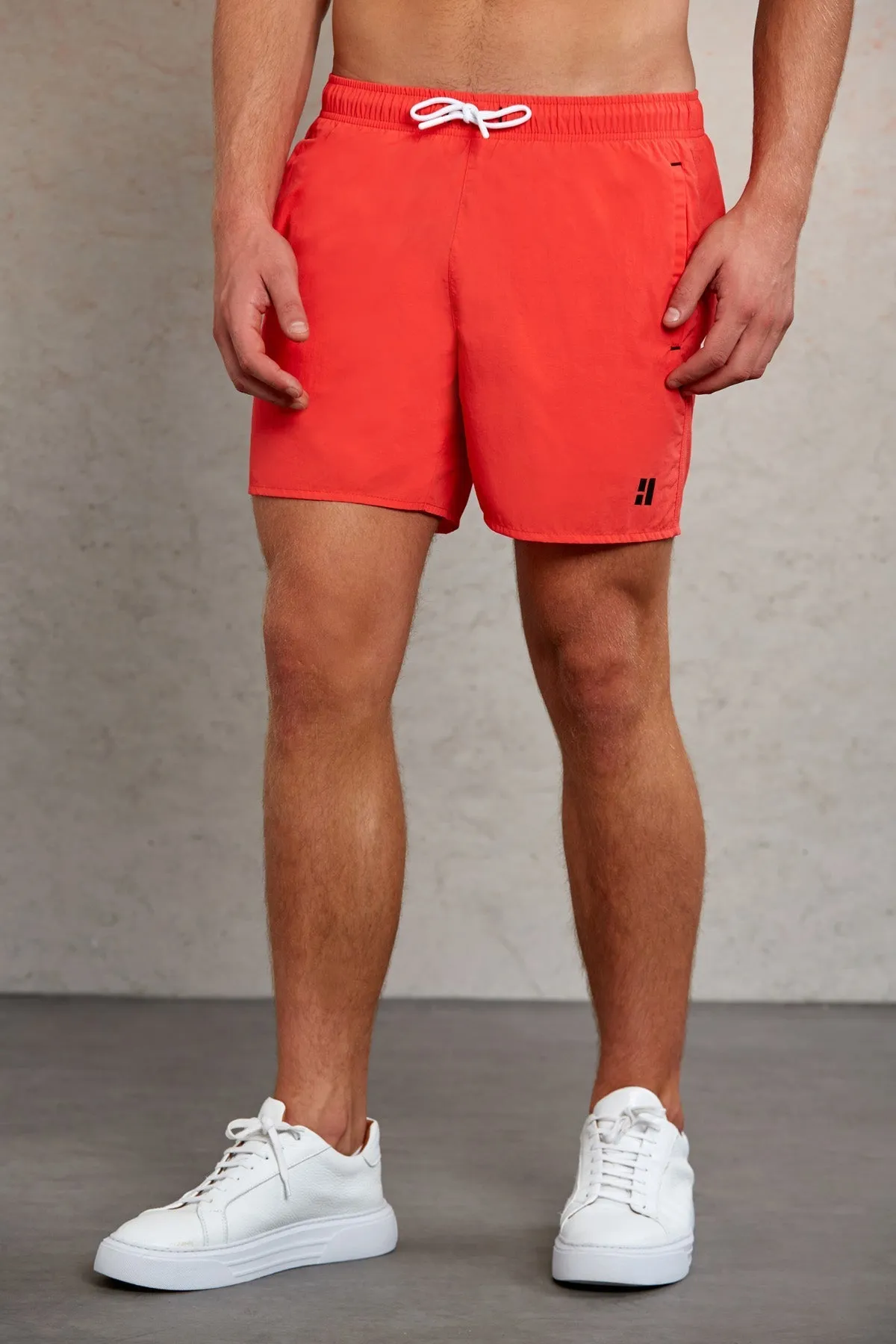 Dynamic Fit Side Pocket Quick Dry Orange Swim Trunks