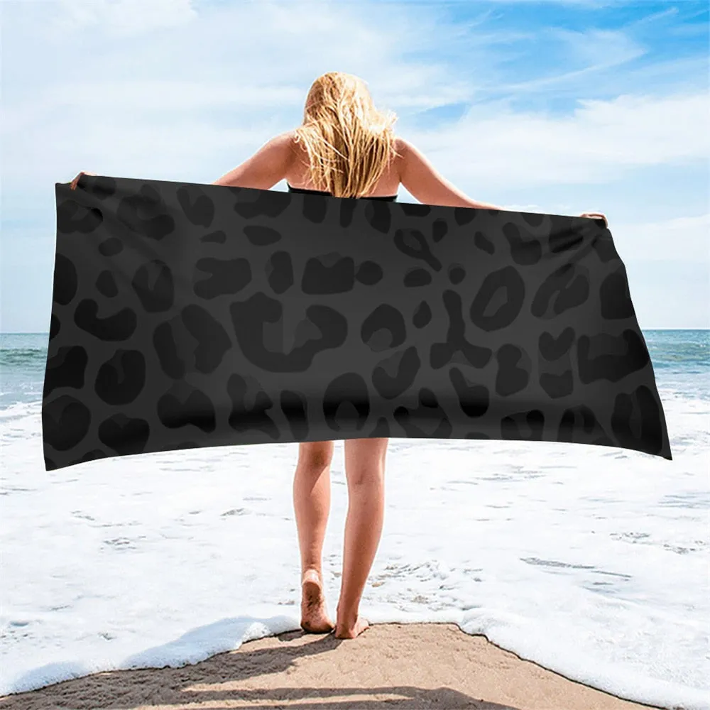 Fashion 3D Leopard Skin Pattern Printi Soft Bath Towels Comfort Beach Swim Toallas Microfiber Face Hair Towel Serviette Plage