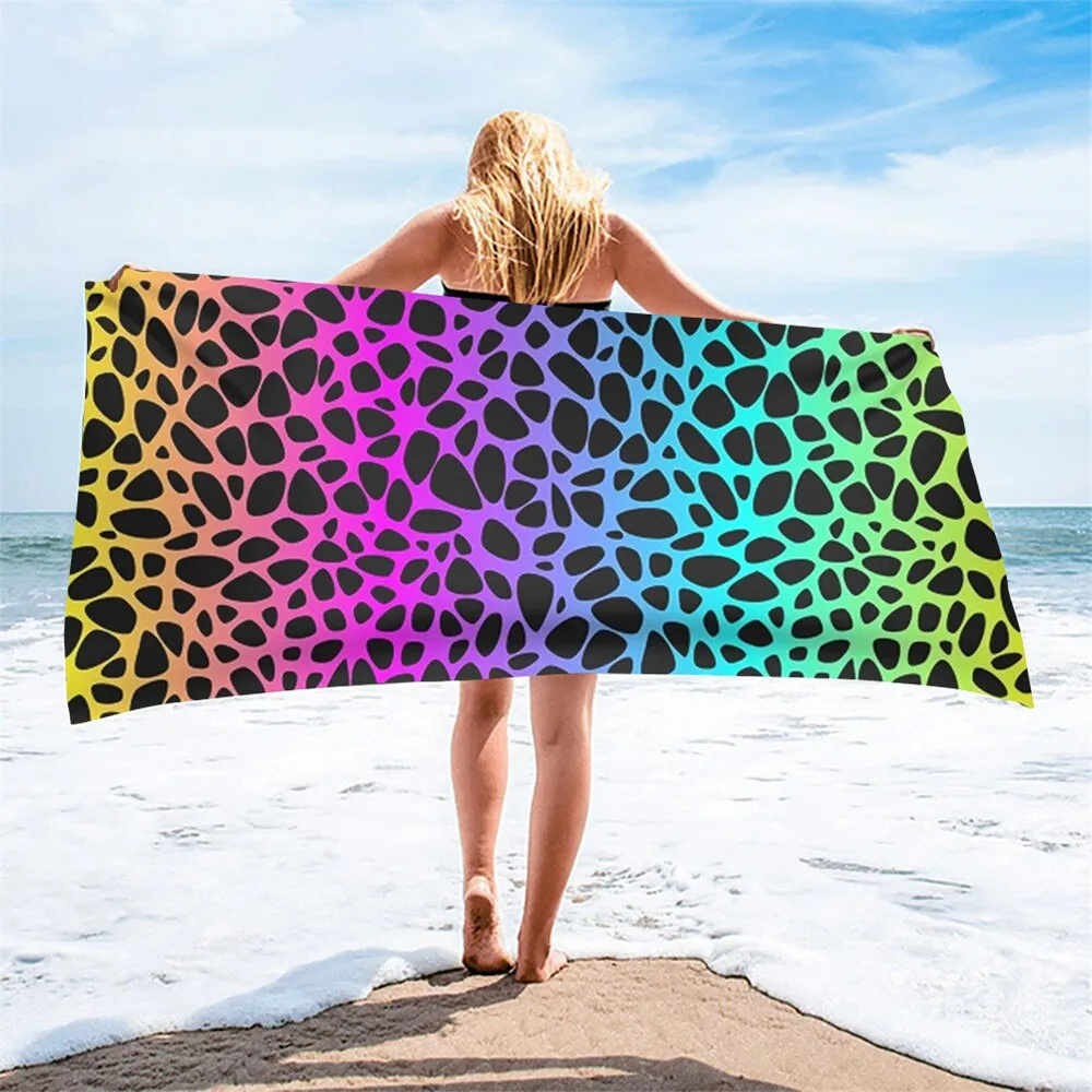 Fashion 3D Leopard Skin Pattern Printi Soft Bath Towels Comfort Beach Swim Toallas Microfiber Face Hair Towel Serviette Plage